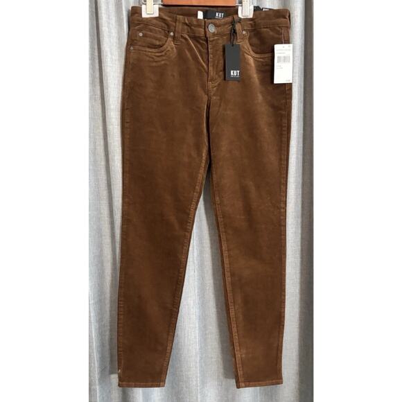 Kut from the Kloth Diana High Rise Skinny Corduroy Pants Brown Size 6 - Picture 1 of 12